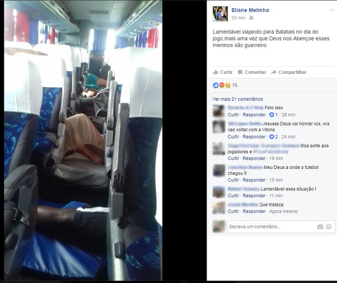 Melinho União Barbarense Leão da Treze Print Ônibus (Foto: Reprodução / Facebook)