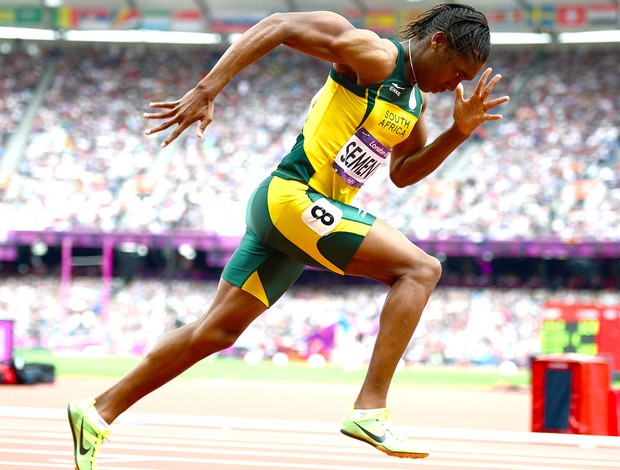 Caster Semenya na prova dos 800m nas Olimpíadas (Foto: AFP)