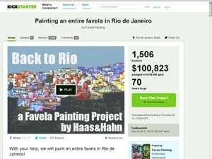 Site que reúne as doações bateu meta de 100 mil dólares nesta segunda (28) (Foto: Divulgação/Favela Painting)