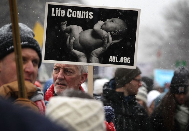 Protesto de grupos anti-aborto em Washington (Foto: Alex Wong/Getty Images)