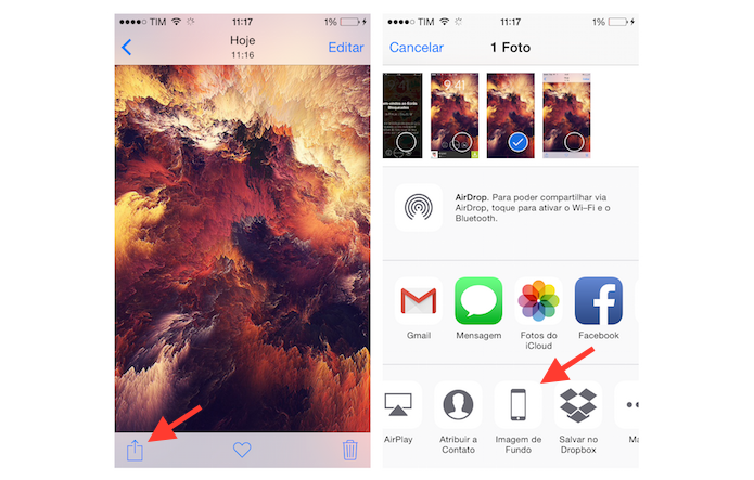Abrindo a imagem na ferramenta de configuração de imagem de fundo do iPhone (Foto: Reprodução/Marvin Costa)