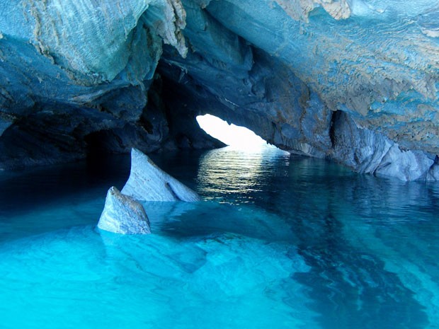 Cavernas de Mármore ou Capela de Mármore, no lago General Carrera, na Patagônia chilena (Foto: Creative Commons/Steffen Sauder)
