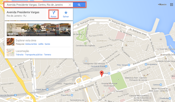 Determinando um ponto de partida no Google Maps (Foto: Reprodução/Marvin Costa)