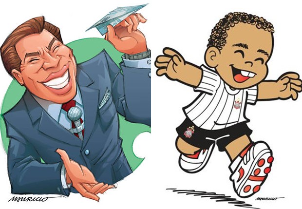 Silvio Santos e Ronaldo Fenômeno pelas mãos de Mauricio de Sousa (Foto: Reprodução)