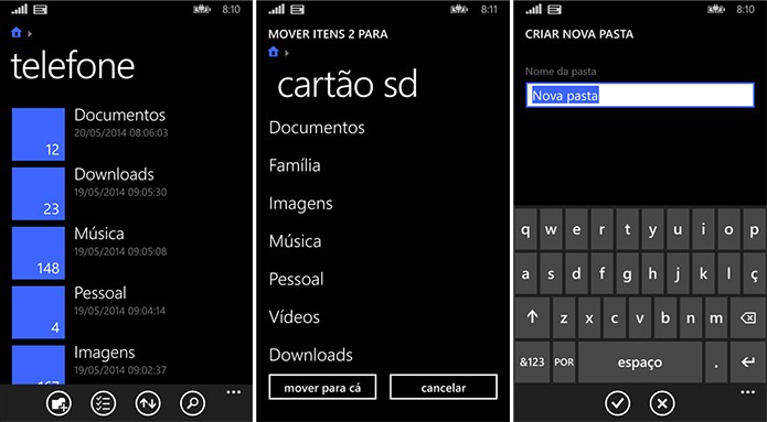 Arquivos é o gerenciador oficial do Windows Phone 8.1 com acesso à memória interna e cartão microSD (Foto: Divulgação/Windows Phone Store)