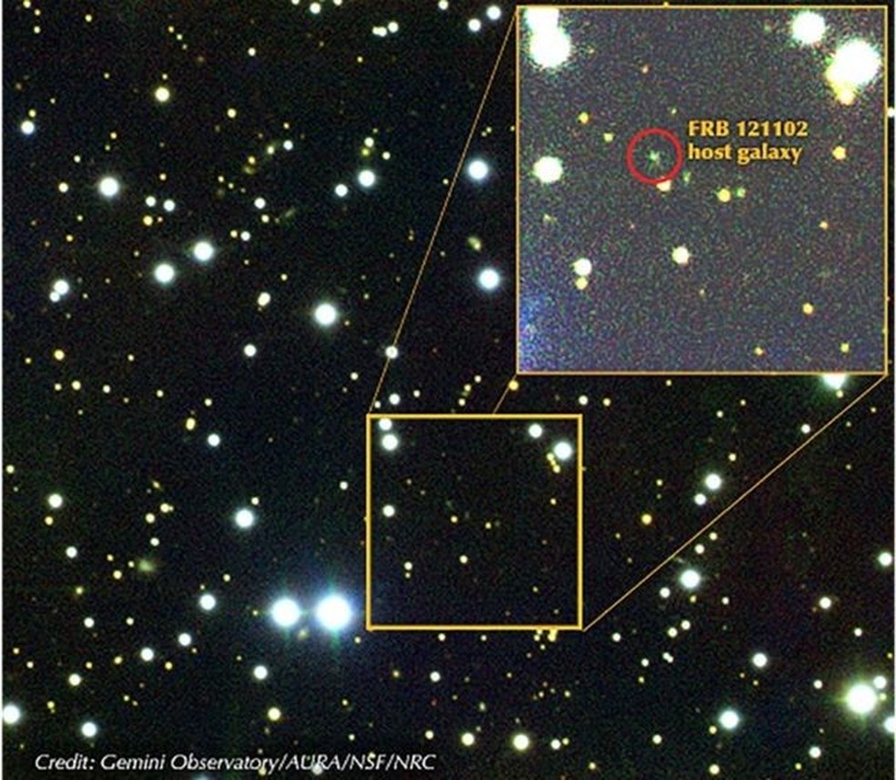  Fonte de ondas de rádio estão a 3 bilhões de anos-luz da Terra  (Foto: Gemini Observatory/AURA/NSF/NRC)