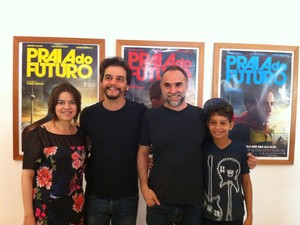 Produtora do filme Geógia Costa Araújo, Wagner Moura, Karim Aïnouz e Sávio Ygor. (Foto: Gabriela Alves/G1 CE)