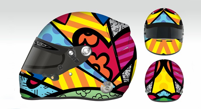 Ilustração da Sauber mostra como ficará capacete desenhado por Romero Britto (Foto: Divulgação)