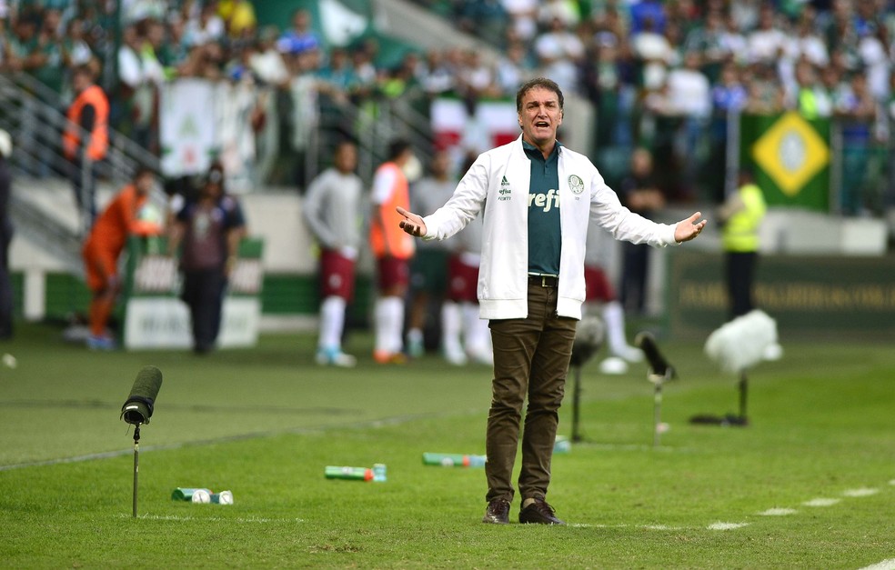 Cuca saiu da Arena Palmeiras aliviado após o triunfo sobre o Fluminense (Foto: Marcos Ribolli)