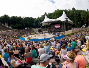 Arena montada em Berlim vôlei de praia (Foto: Divulgação / CBV)