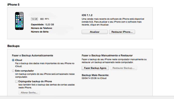 Atualização para o iOS 8 pelo iTunes (Foto: Reprodução/Marlon Câmara)