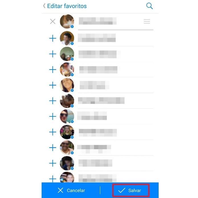 Salvando lista de favoritos no Facebook Messenger (Foto: Reprodução/Lívia Dâmaso)