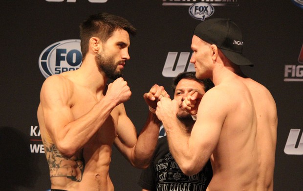 UFC Condit X Kampmann pesagem encarada (Foto: Evelyn Rodrigues) UFC Condit X Kampmann pesagem encarada (Foto: Evelyn Rodrigues)