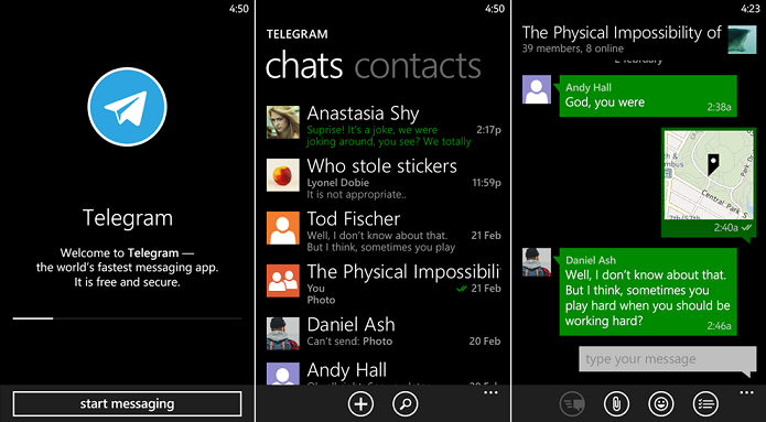 Telegram chegou ao Windows Phone (Foto: Divulgação/Telegram)