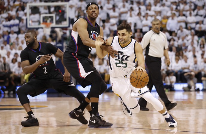Raulzinho Jazz x Clippers NBA (Foto: Reuters)
