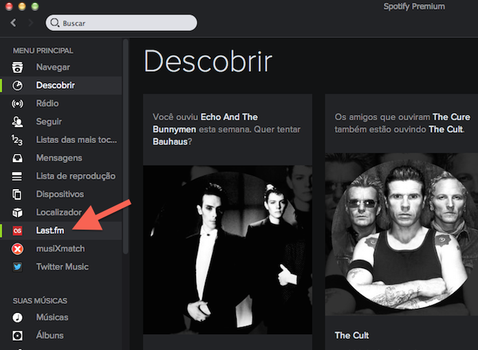 Acessando a extensão do Last.fm através dos favoritos do Spotify (Foto: Reprodução/Marvin Costa)