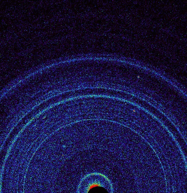 Análise gráfica em raio-X da amostra do solo marciano (Foto: NASA/JPL-Caltech/Ames)