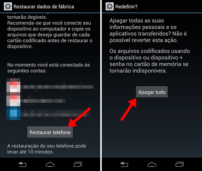 Apague tudo e formate o celular (Foto: Reprodução/Paulo Alves)