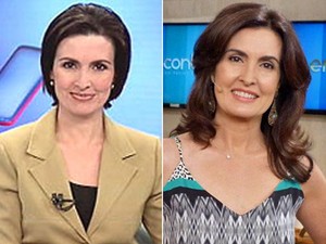 Antes e depois: Fátima com os cabelos alisados e atualmente  (Foto: TV Globo)