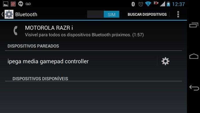 Pareamento no modo Gamepad é simples e não necessita de app auxiliar (Foto: Reprodução / Dario Coutinho)