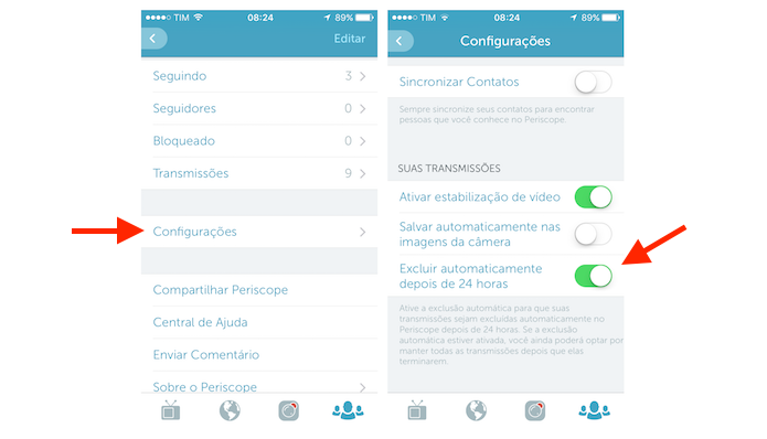 Ativando a exclusão de transmissões do Periscope após 24 horas no ar (Foto: Reprodução/Marvin Costa)