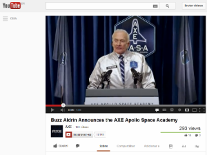 Astronauta Buzz Aldrin em campanha de marca de desodorante (Foto: Reprodução/Youtube)