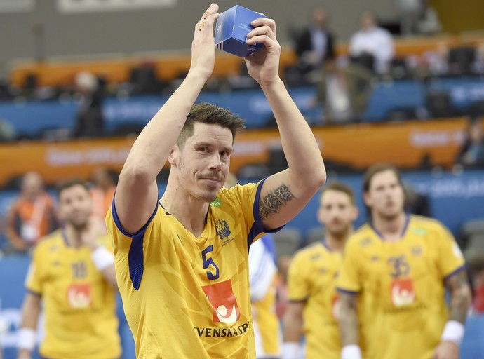 Kim Andersson é eleito o melhor jogador da partida entre Suécia e República Tcheca (Foto: EFE) Kim Andersson é eleito o melhor jogador da partida entre Suécia e República Tcheca (Foto: EFE)