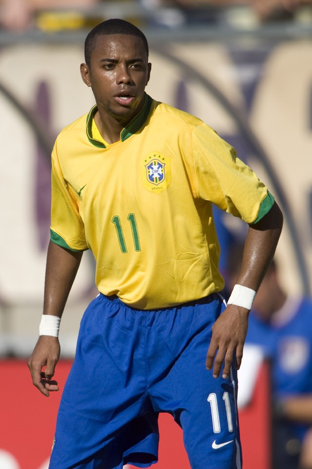 Robinho com a camisa da seleção brasileira, em 2007 (Foto: Getty Images)