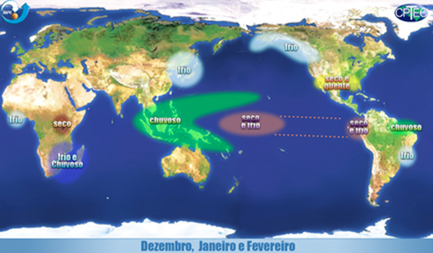 La Niña: efeitos no mundo (Foto: Climatologia UFF)