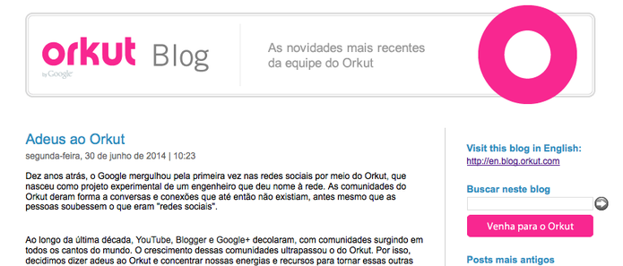 Blog do Orkut (Foto: Reprodução/Google/Orkut) Blog do Orkut (Foto: Reprodução/Google/Orkut)