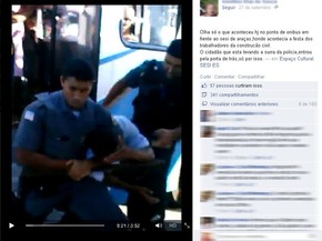 Vídeo de agressão de policiais a passageiro no ES (Foto: Reprodução/ Facebook)