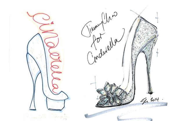 Croquis dos sapatos criados por Charlotte Olympia e Jimmy Choo (Foto: Divulgação)