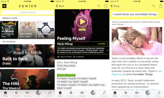 Descubra músicas e veja a letra delas com o Genius (Foto: Divulgação/AppStore)