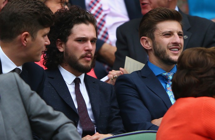 Kit Harington, o Jon Snow, e Adam Lallana em Wimbledon (Foto: Getty Images)