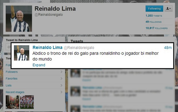 reinaldo atlético-mg twitter (Foto: Reprodução/Twitter)