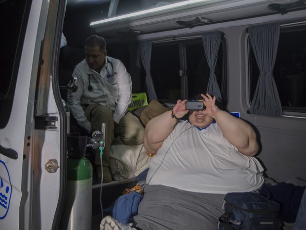 Juan Pedro Franco tem obesidade mórbida, diabetes, insuficiência coronariana obstrutiva crônica e hipotireoidismo (Foto: Hector-Guerrero / AFP)