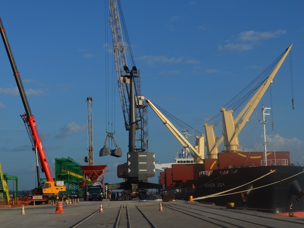 Porto do Itaqui é quinto maior em movimentação de cargas do país (Foto: Mieko Wada/G1)
