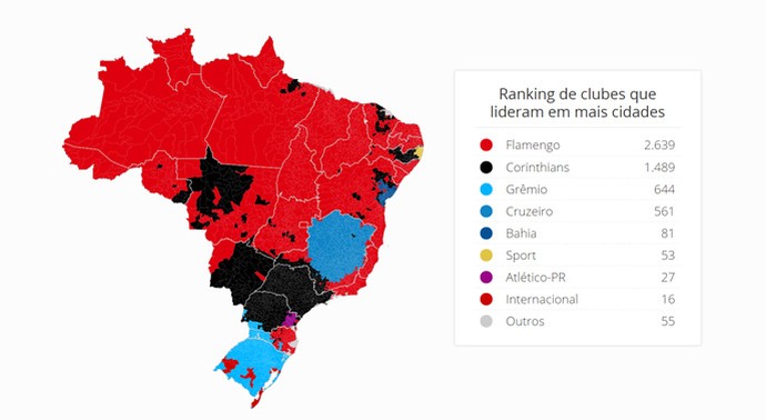 Mapa abre ranking  (Foto: GloboEsporte.com)