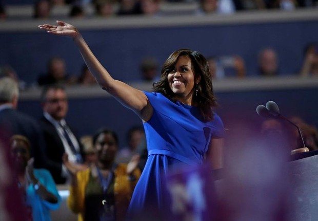 Michelle Obama durante discurso na convenção democrata (Foto: EFE)