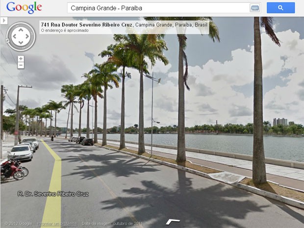 Açude Velho, às margens da Rua Severino Ribeiro Cruz foi incluída no Google Street View (Foto: Reprodução/Google Street View)