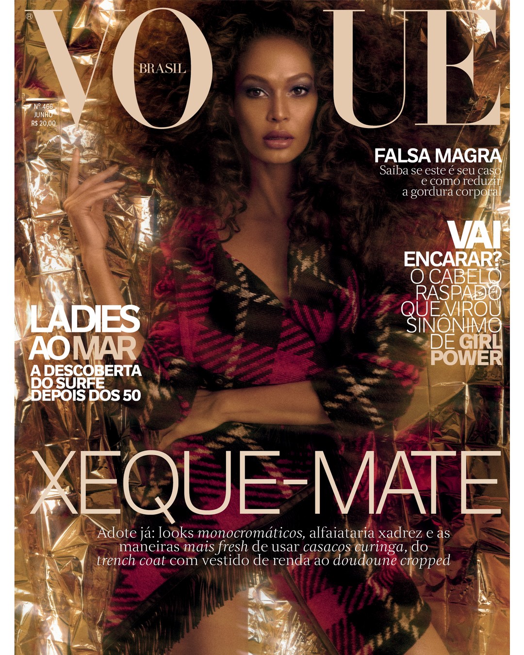 Joan Smalls em dose dupla na edição de junho da Vogue Brasil