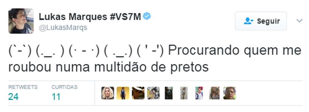 Lukas Marqs em postagem antiga no Twitter (Foto: Reprodução/Twitter)