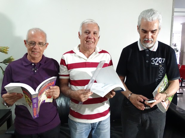 Luís Brito (esq.), Edvaldo Brito (centro) e Osvaldo Brito (dir.) (Foto: Paula Cavalcante/ G1)