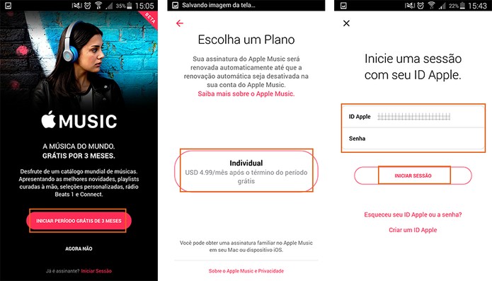 Inicie selecionando o plano do Apple Music (Foto: Reprodução/Barbara Mannara)