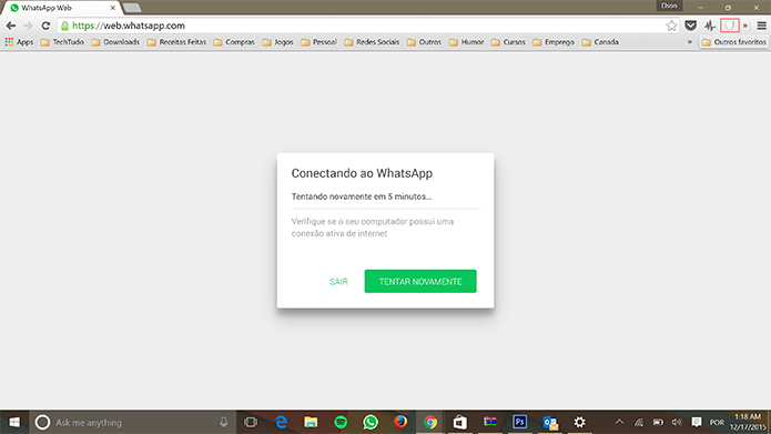 WhatsApp Web pode voltar a funcionar no Brasil com VPN (Foto: Reproduo/Elson de Souza)