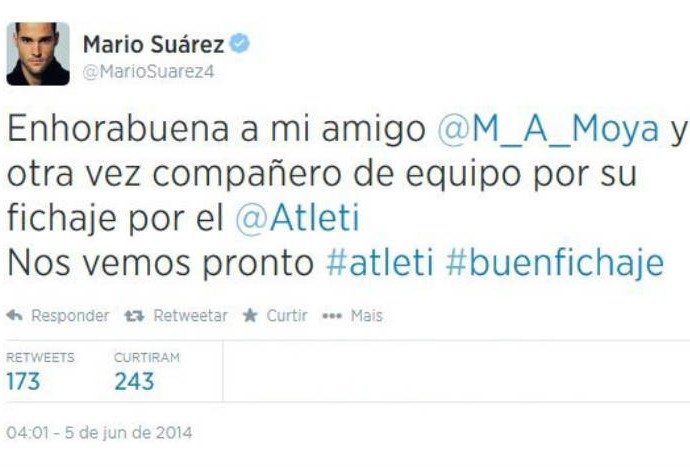 Suárez elogia contratação do ex-namorado de sua atual companheira (Foto: Reprodução)