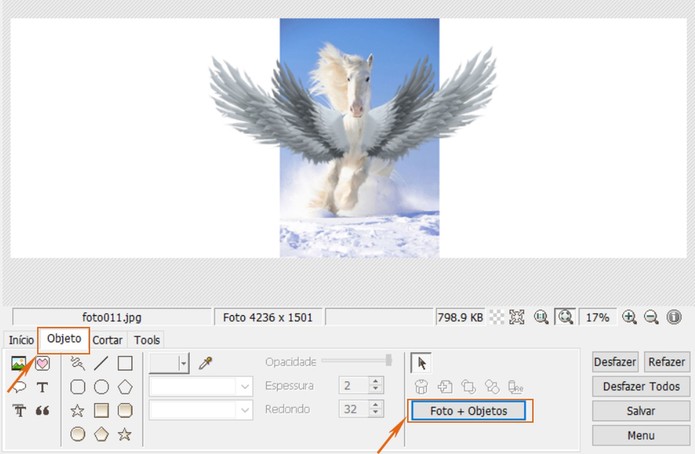 Una o objeto da imagem 2 com a imagem principal no PhotoScape (Foto: Reprodução/Barbara Mannara) Una o objeto da imagem 2 com a imagem principal no PhotoScape (Foto: Reprodução/Barbara Mannara)