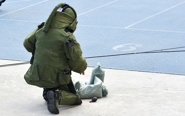 treinamento de segurança para a Copa 2014 no Engenhão (Foto: Celso Pupo / Ag. Estado)