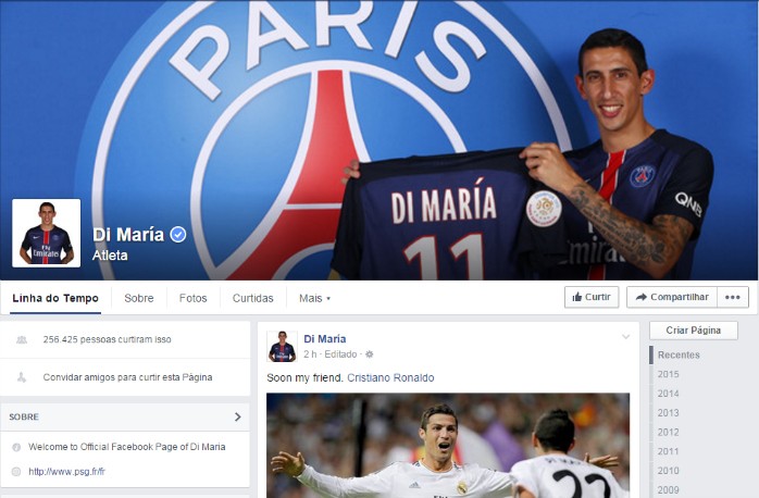 Di María Cristiano Ronaldo Facebook