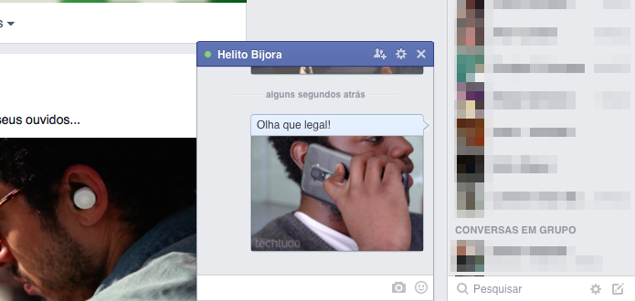 Publicação será recebida por mensagem inbox (Foto: Reprodução/Helito Bijora)